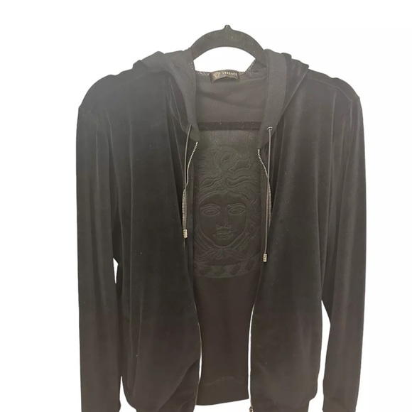 Versace Velour Track Sweater Jacket Size Small - Picture 7 of 10
